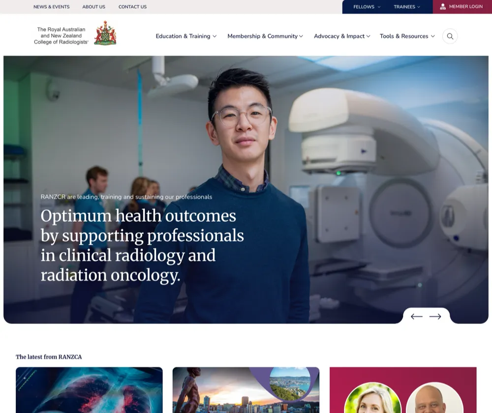 RANZCR website design and development case study
